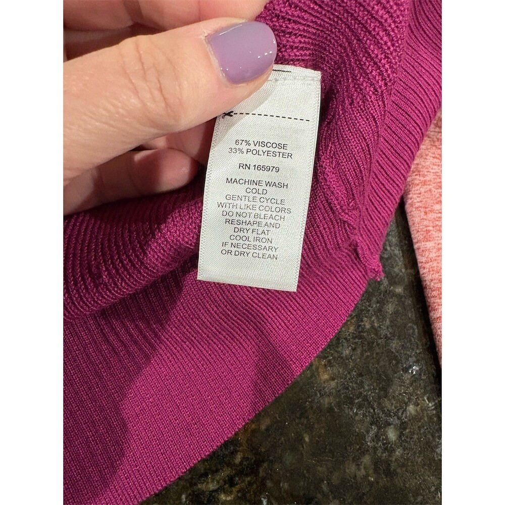 Cable & Gauge Cardigan Sweater Womens 2XL Purple Open Front Pockets NWT - Picture 12 of 12